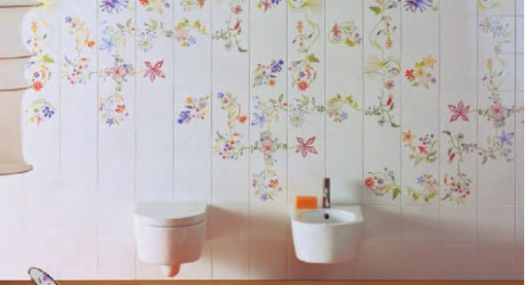 16 образцов плитки с растительным рисунком