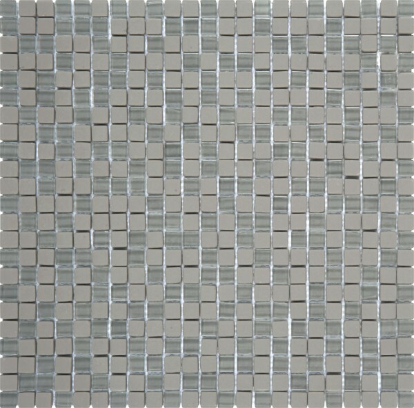 MOSAIQUE VERRE MAT BRILLANT GRIS (1.2 x 1.2 cm)