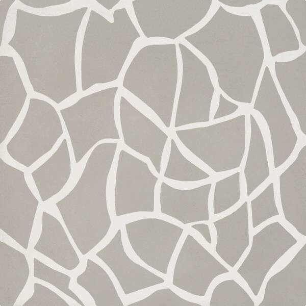 CARREAU CIMENT MODERNE "SPIDERWEB" GRIS CLAIR/BLANC