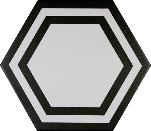 PAVIMENTO HEXAGONO DECO BLACK