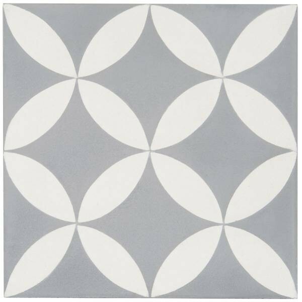 CARREAU CIMENT DECOR MODERNE GRIS FONCE/BLANC CASSE