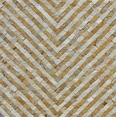 Herringbone Veined Beige on cement (WH/VB)