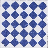 G.D.M. VF. Damier (Bleu Anglais sur un fond Neige)