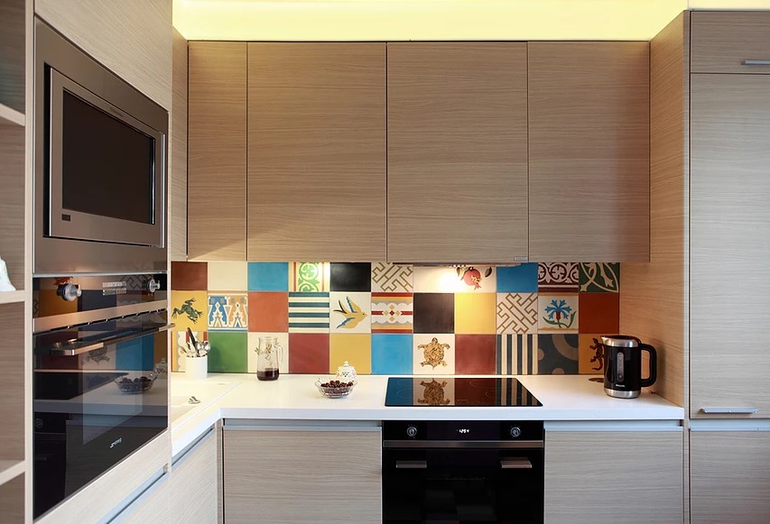 Цементная плитка Carocim в интерьере кухни