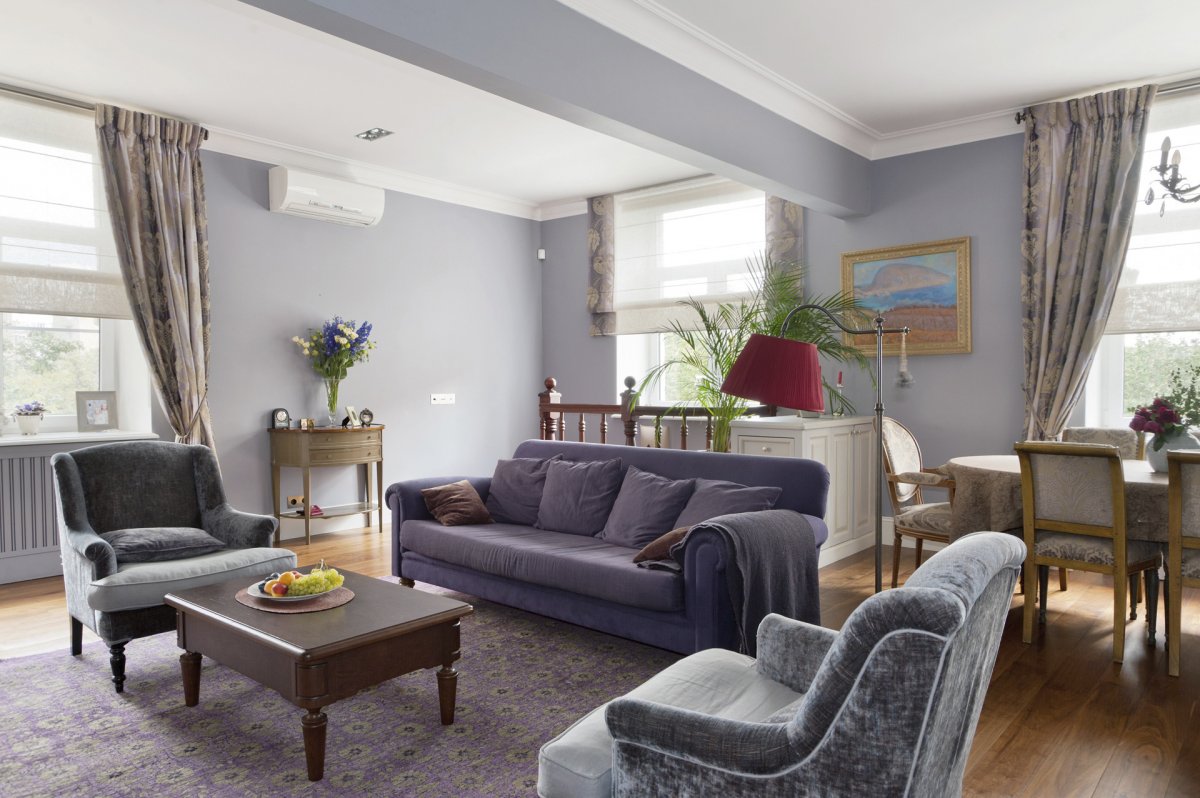 Интерьер в классическом стиле с метлахской плиткой Winckelmans