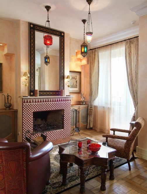 Этническая керамическая плитка в классическом интерьере