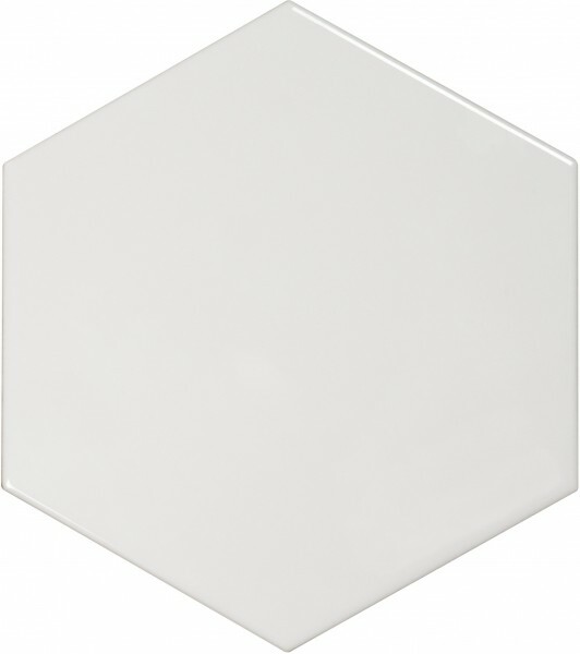 CARREAU CERAMIQUE HEXAGONE BLANC BRILLANT MUR