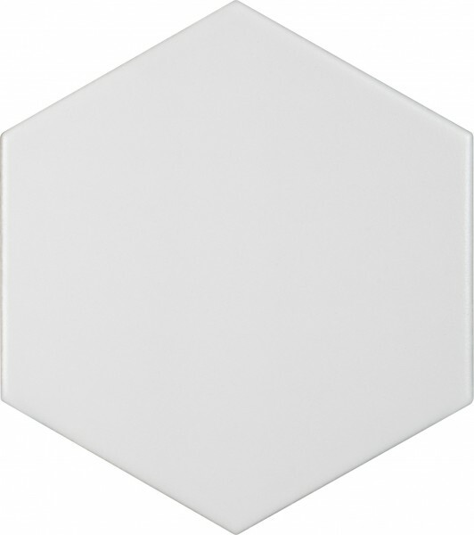 CARREAU CERAMIQUE HEXAGONE BLANC MAT SOL