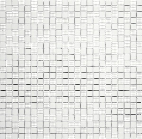 MOSAIQUE  VERRE MAT BRILLANT BLANC (1.2 x 1.2 cm)