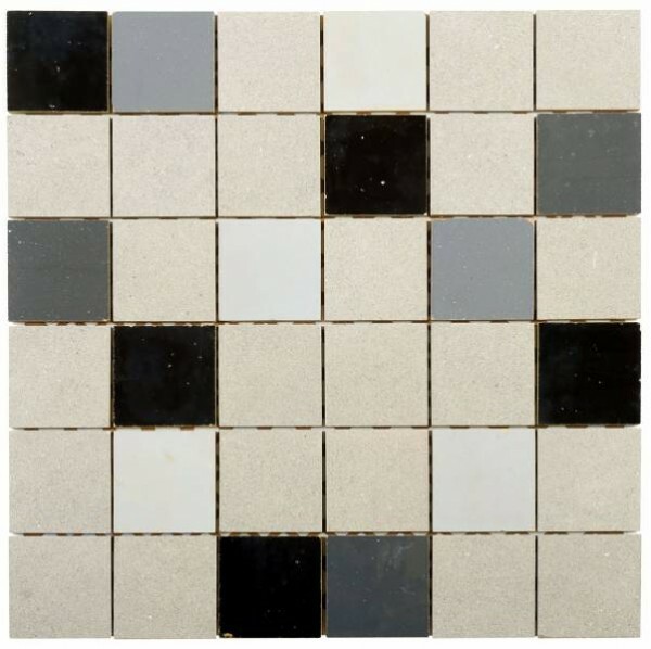 MOSAIQUE MIX ZELLIGE GRIS + PIERRE (4.95 x 4.95 cm)