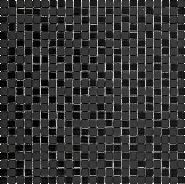 MOSAIQUE  VERRE MAT BRILLANT NOIR (1.2 x 1.2 cm)