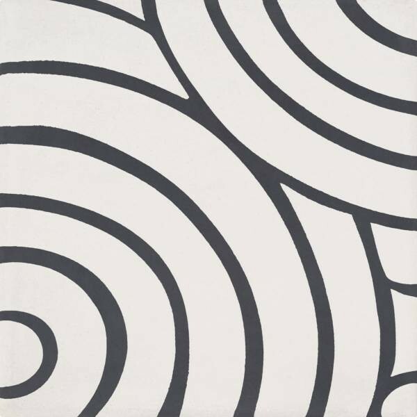 CARREAU CIMENT MODERNE CERCLES BLANC/ANTHRACITE